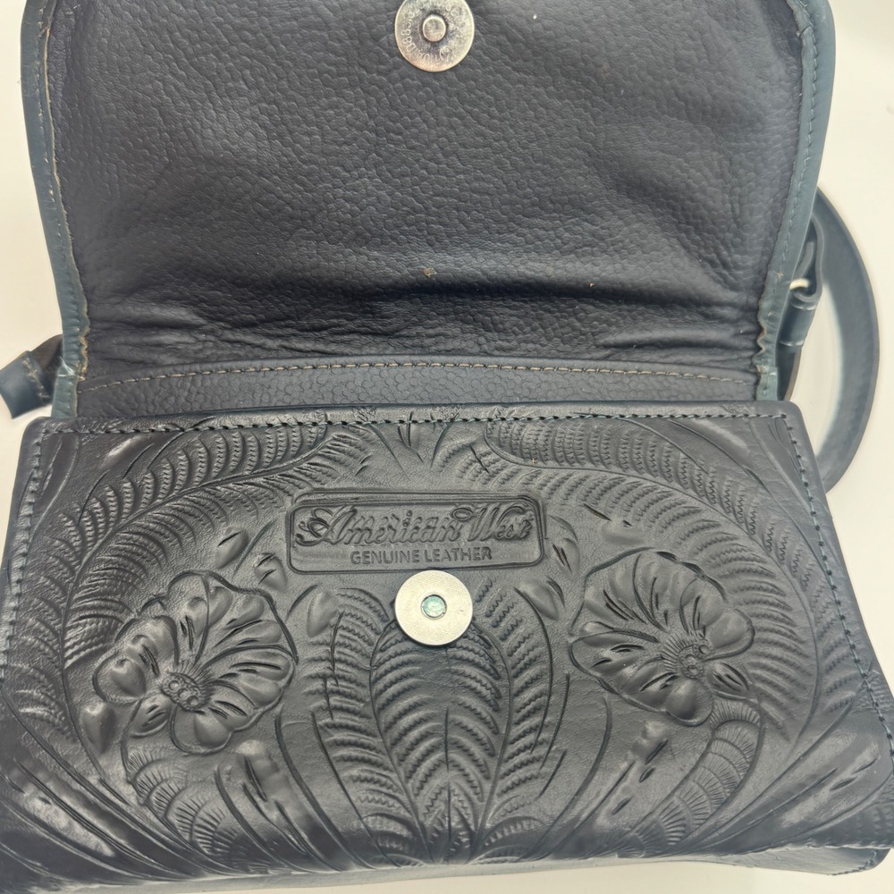 *NEW* AMERICAN WEST WOMEN'S TEXAS TWO-STEP MINI CROSSBODY BAG LEATHER PURSE - Picture 10 of 16